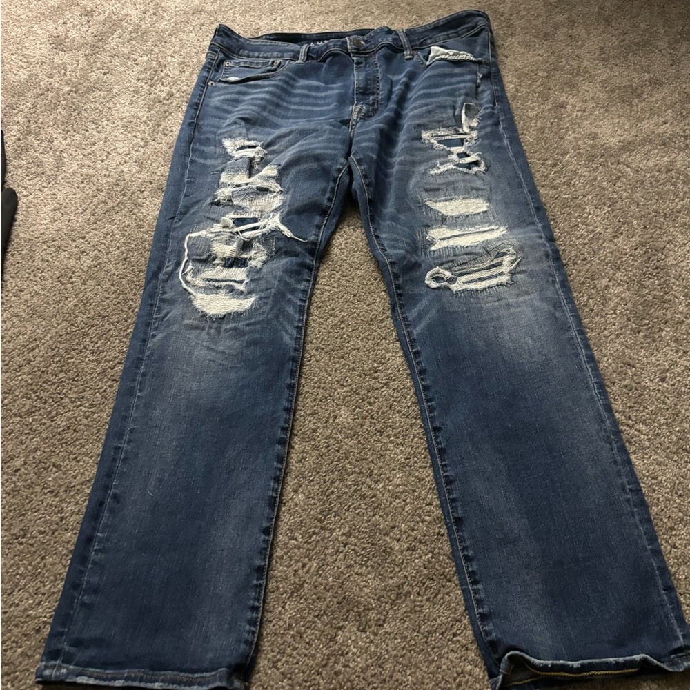 American Eagle Outfitters Blue Distressed Men's Jeans